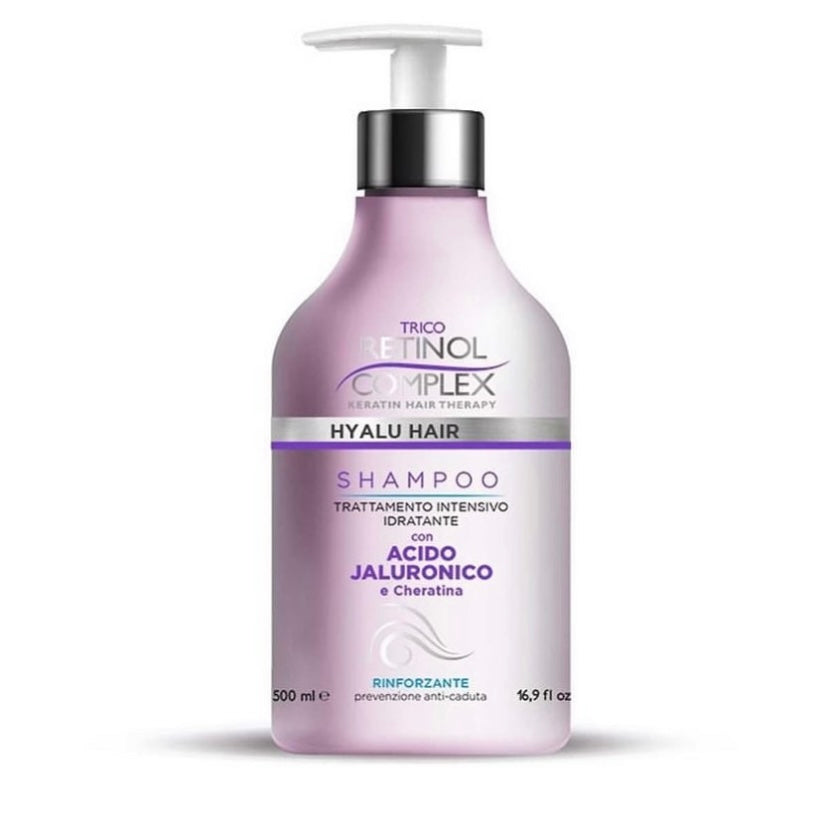 Shampoo con acido jaluronico e cheratina
