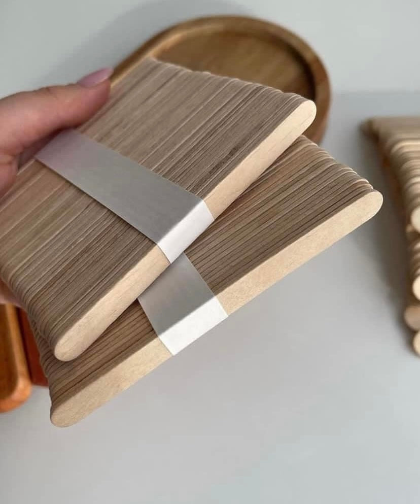 ❤️❤️Conf. Da 100 spatole piccole in legno per cera