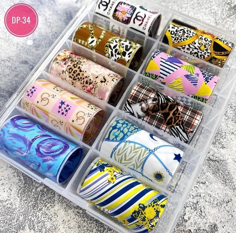 set da 10 pz foil mix fantasy