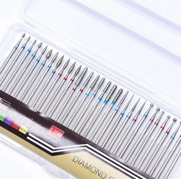 Set 30 punte mix per fresa diamantate per manicure