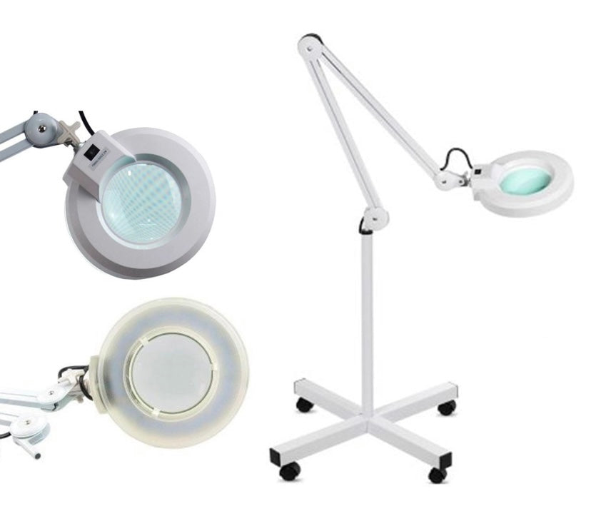 Lampada luce led con lente d'ingrandimento con piede