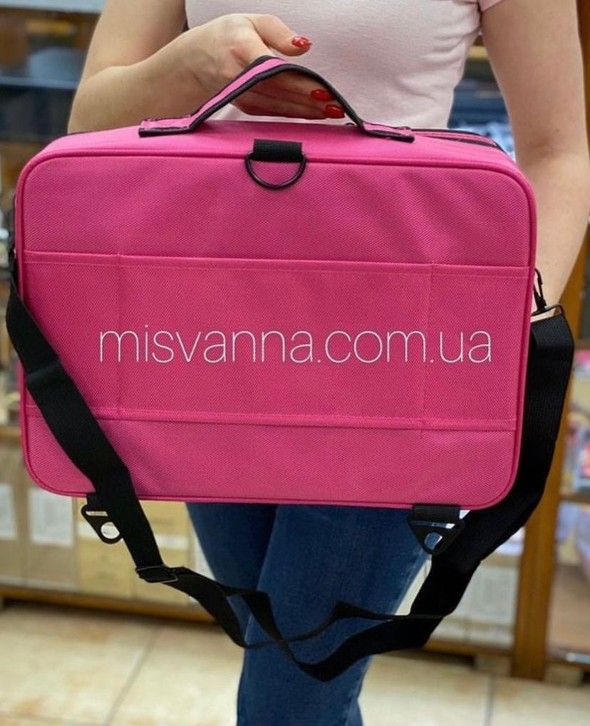 Beauty organizer grande con tracolla e supporto per trolley