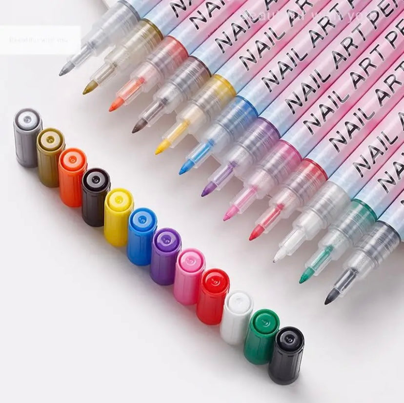 set da 12 nail art pen