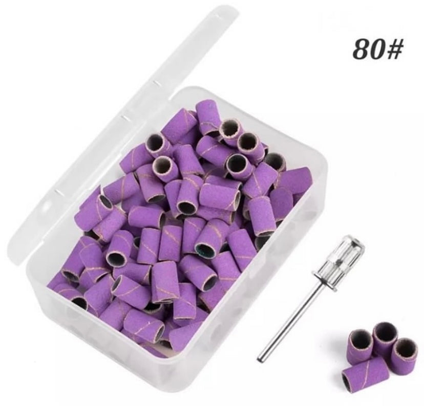 Set 50 pz cilindri abrasivi 80# per fresa viola (alta qualità)