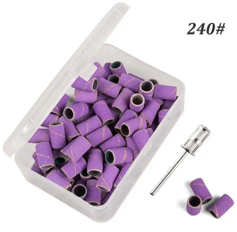 Set 50 pz cilindri abrasivi #240 per fresa viola (alta qualità)
