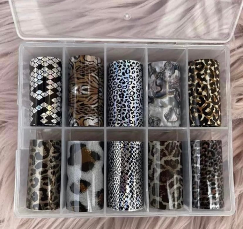 ❤️❤️set da 10 foil animalier