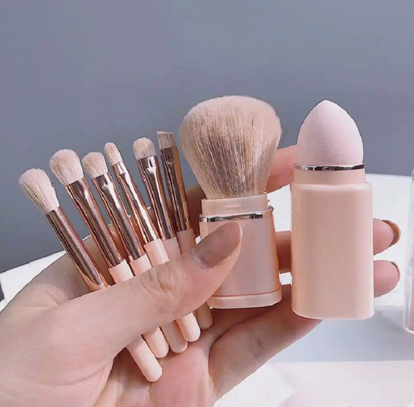 set pennelli trucco portatile con custodia