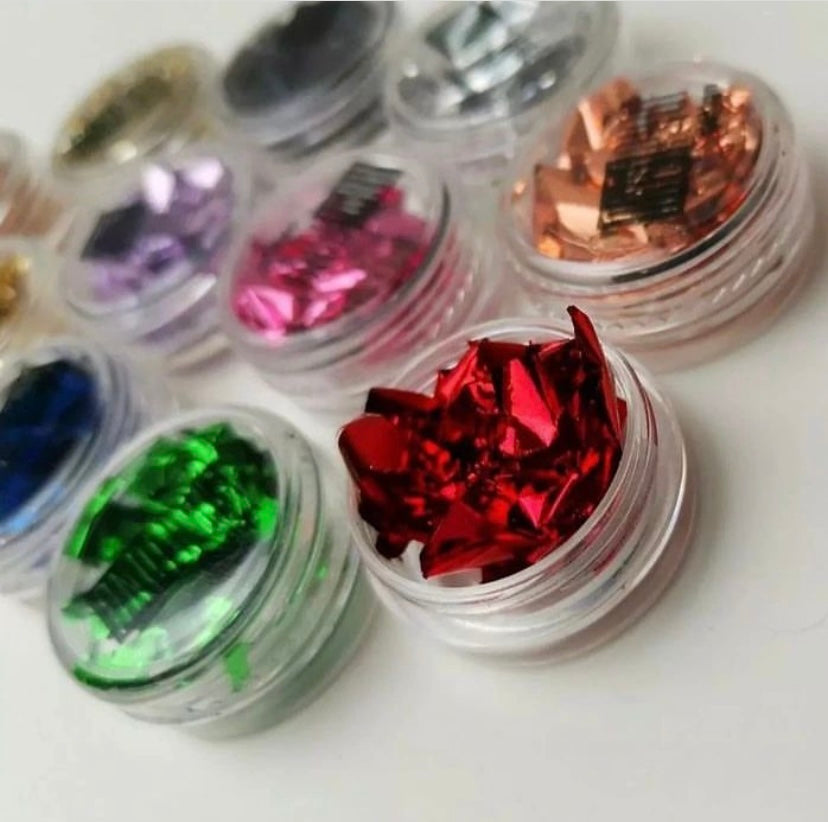 set da 6 pz foglie nail art mix color