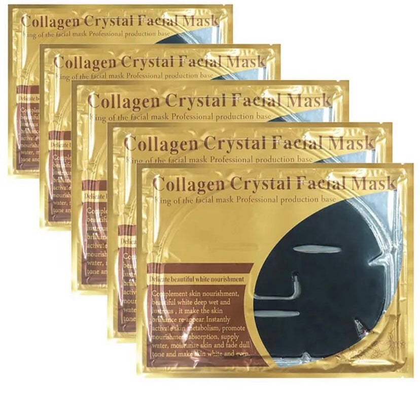 maschera viso al collagene e cristalli Black