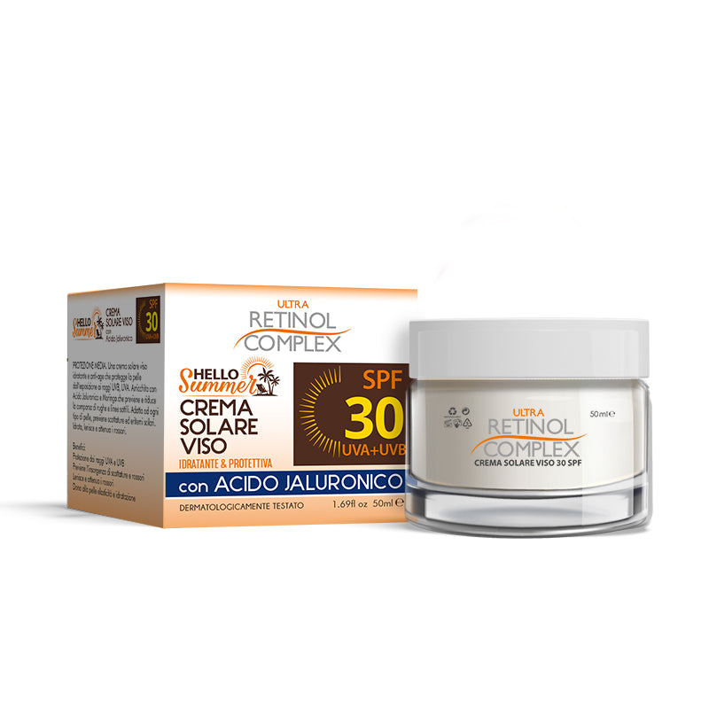crema solare viso (protezione 30) con acido jaluronico